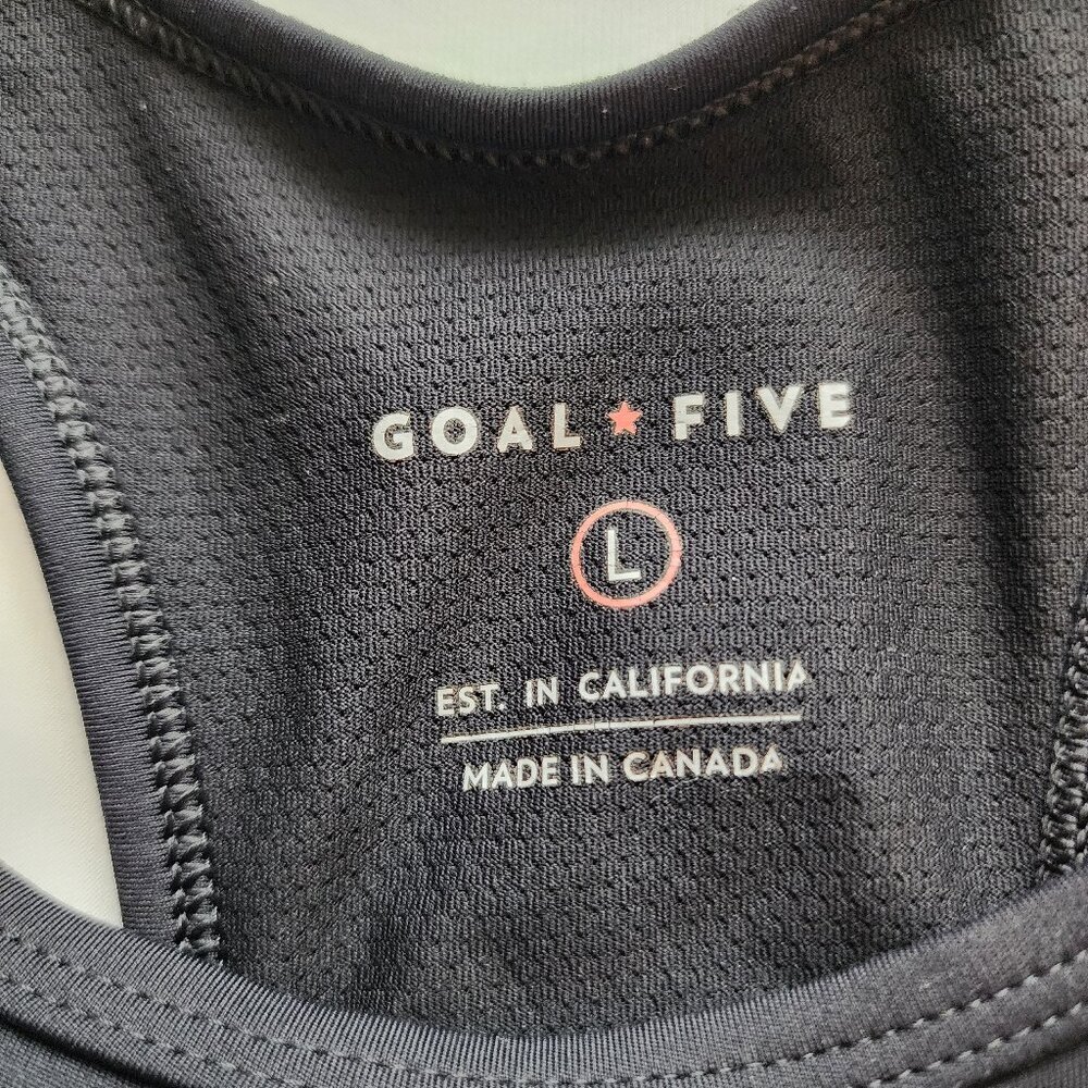 NWOT Goal Five Bra '99er Sports Bra SZ L BLACK Medium Support High-stretch Mesh - Picture 3 of 5